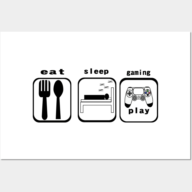 eat, sleep, game T-shirt best gift Wall Art by paynow24